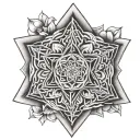 metatrons cube flower tattoo design idea