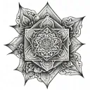 metatrons cube flower tattoo design idea
