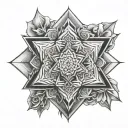metatrons cube flower tattoo design idea