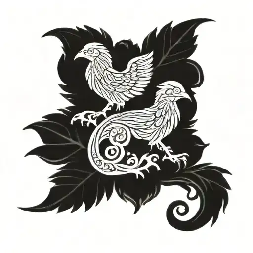 moldovan/romanian/ukrainian traditional narrow back tatoo using ornamental symbols and inspiration from animals/nature  tattoo design idea