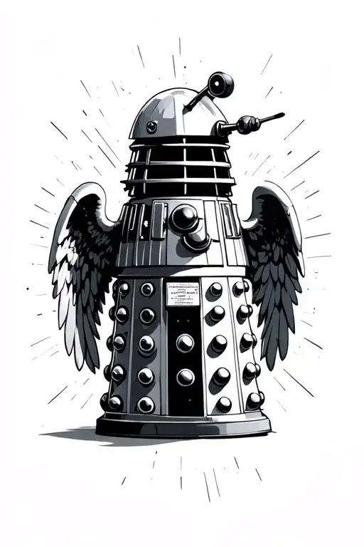 doktor WHO theme sleeve fine lines a dalek cybermen weeping angel adipose tattoo design idea