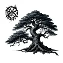toxic tree with géminis  tattoo design idea