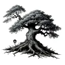 toxic tree with géminis  tattoo design idea