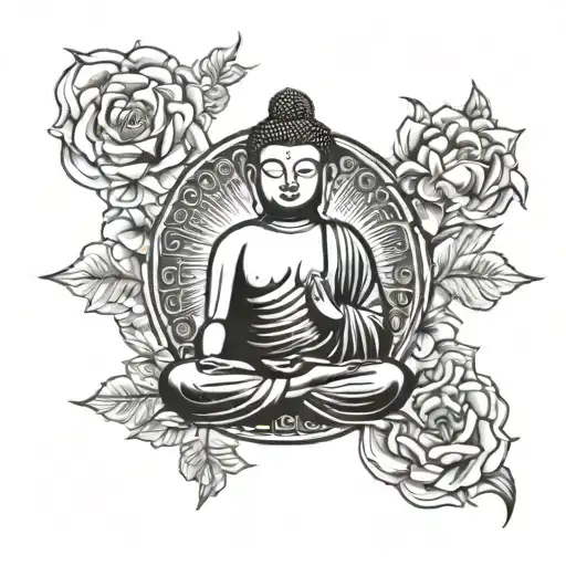 buddha inner peace tattoo design idea