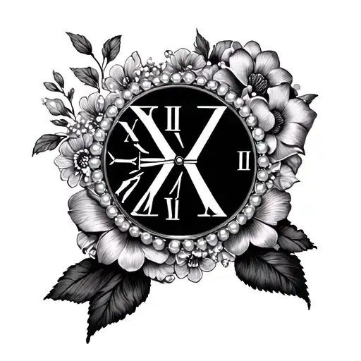 Buchanan/dominos 8-25-44 roman numerals and 3-17-1990 Floral/ribbon/pearls/lace MeKenna...6-27 roman numerals Lexxas... tattoo design idea