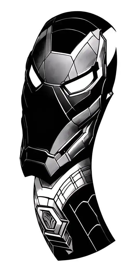 "Full sleeve tattoo design in high detail, featuring a collage of Marvel superheroes including Iron Man, Spider-Man, Tho tattoo design idea