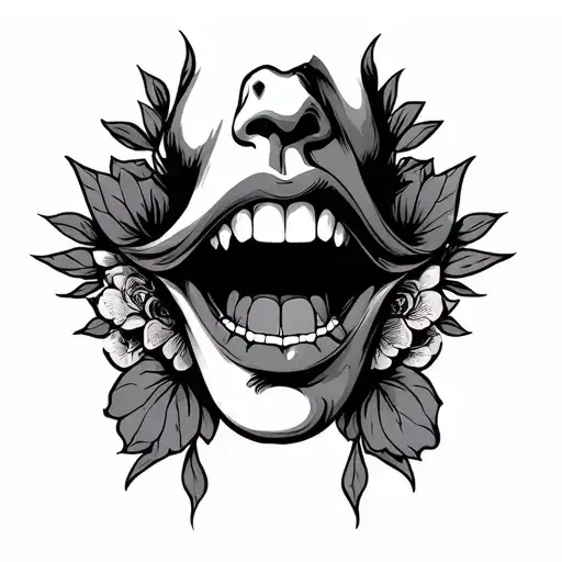 Throat tattoo design idea