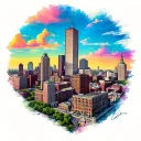 cincinnati skyline tattoo design idea