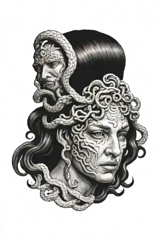 medusa's severed head tattoo design idea