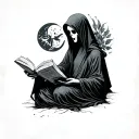 Ghost Reading tattoo design idea
