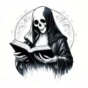 Ghost Reading tattoo design idea