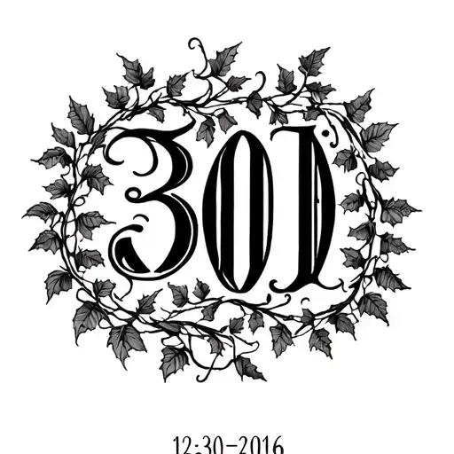 minamal delicate english ivy vines wrapping around roman numerals 12•30•2016 tattoo design idea