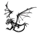toothless dragon flying tattoo design idea