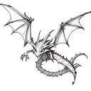 toothless dragon flying tattoo design idea