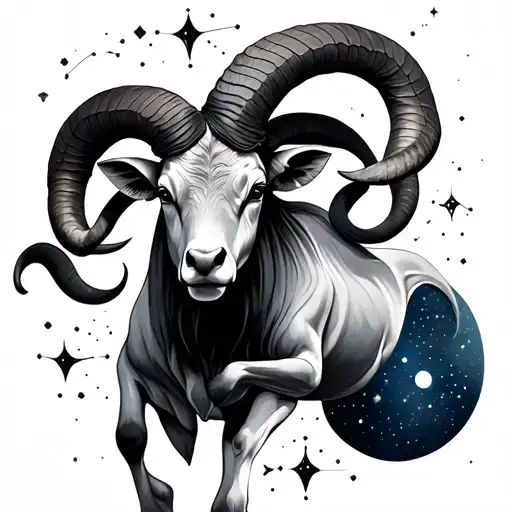 aries and taurus constellation tattoo design idea