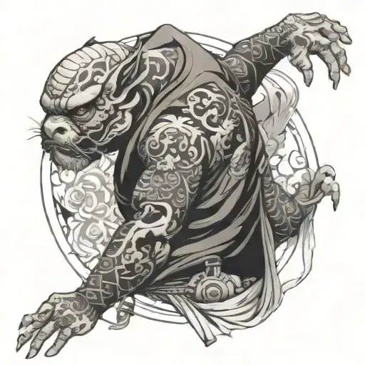 Visualization should focus on the shoulder joints and back, with an emphasis on elements of Japanese culture, with a clear tattoo design idea