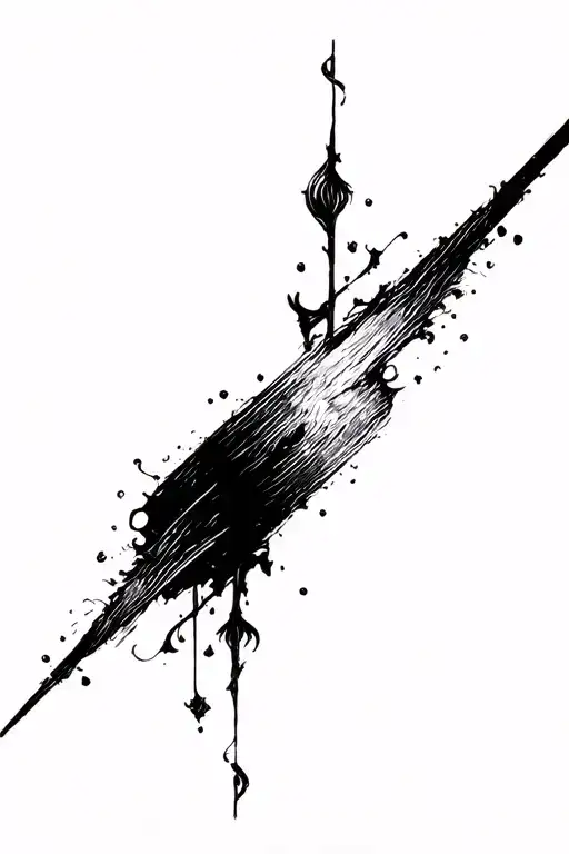 High contrast brush-like strokes dark aesthetic surrealist gothic blackwork otherworldly ornamental abstract sigilism tattoo design idea