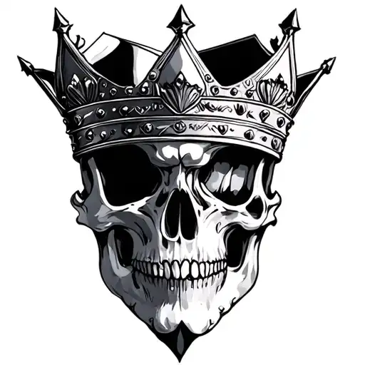 5 point crown tattoo design idea