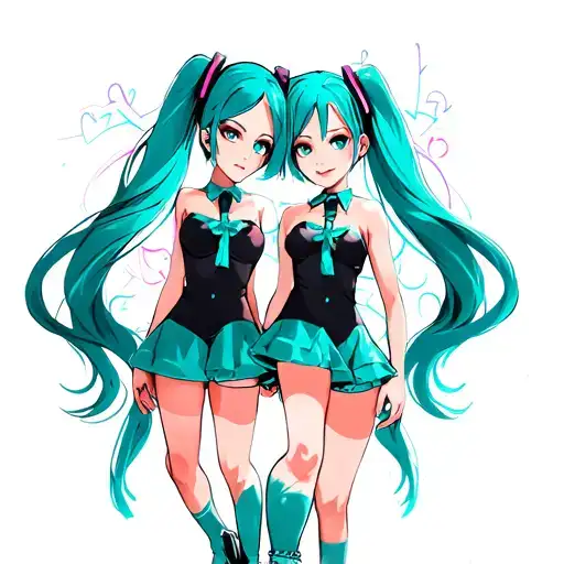 Kasane Teto and Hatsune Miku tattoo design idea