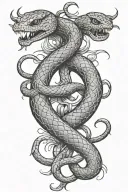 gemini snake tattoo design idea