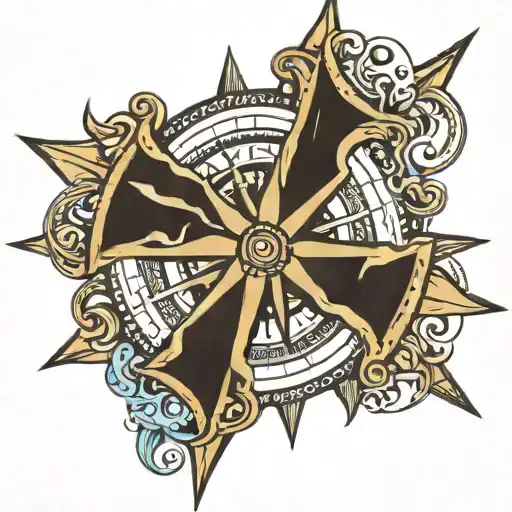 viking compass tattoo design idea