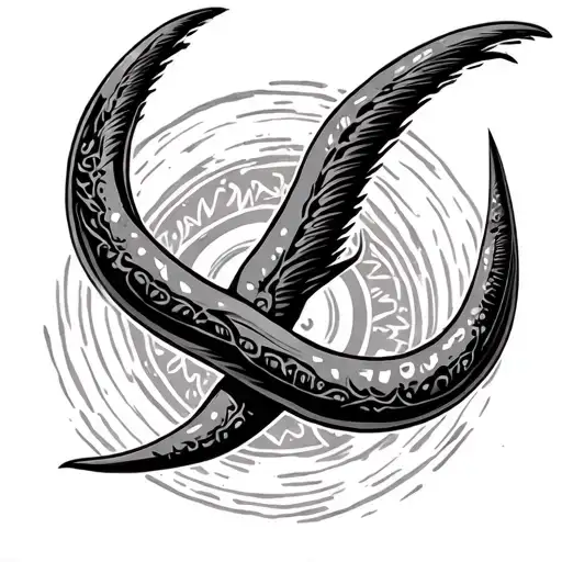 Jera sign with two boomerangs flying tattoo design idea