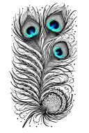Four Symbols in One Line	•	A linear tattoo with tiny symbols in sequence:Peacock feather – Bansuri – Shankh – Sudarsha tattoo design idea