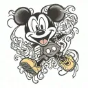 Scream Ghost face Mickey Mouse tattoo design idea