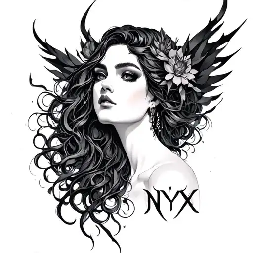 Nyx Goddess tattoo design idea
