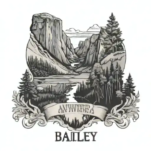 2 daughters, name bailey, name kileigh, state of New York and Georgia, national parks, June 21, December 22nd, adventure tattoo design idea