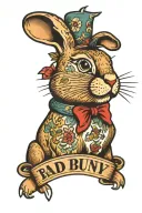 Bad Bunny tattoo design idea