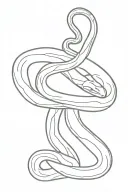 snake and body contour lines tattoo design idea