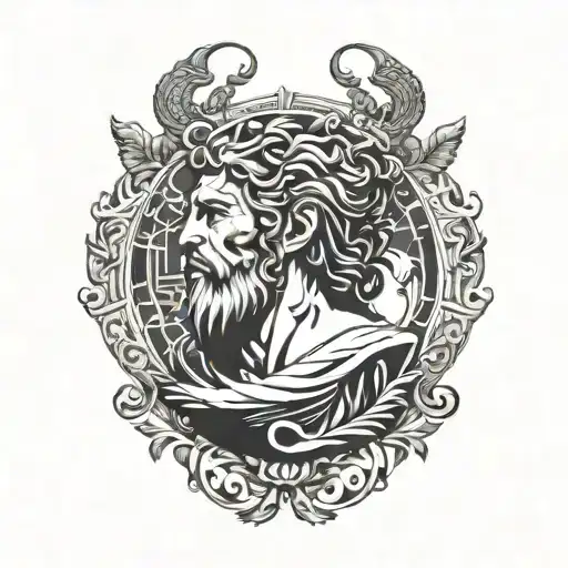 Greek mythology vs norse mythology tattoo design idea