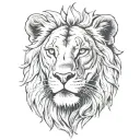 Christian lion head tattoo design idea