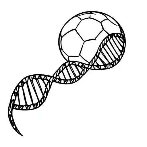 Soccer ball in DNA band. Liverpool FC logo intertwined tattoo design idea