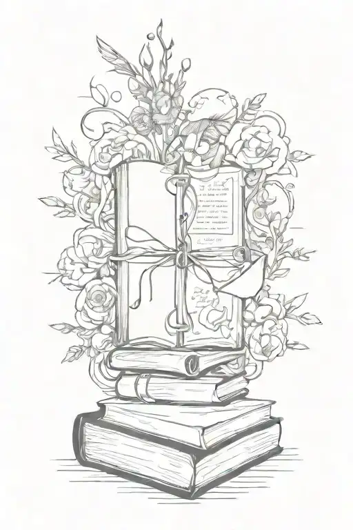 Book love literature tattoo design idea