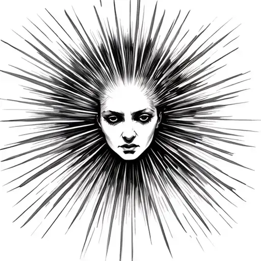 guiding light rays coming tattoo design idea