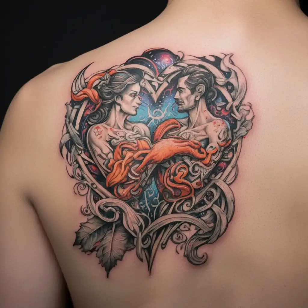 soulmates love bonded tattoo design idea