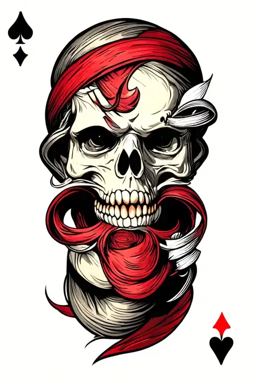 deck of cards being shuffled tattoo design idea