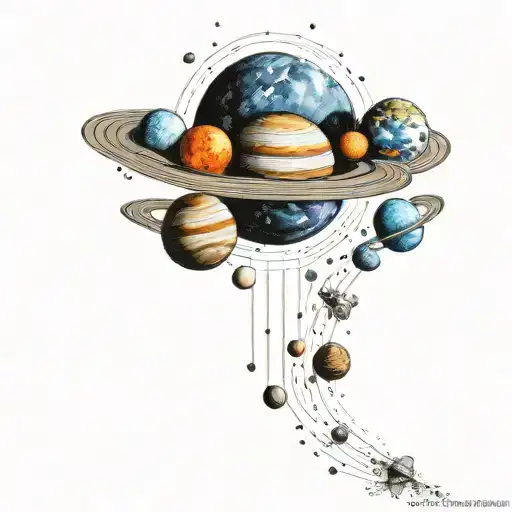 solar system tattoo design idea