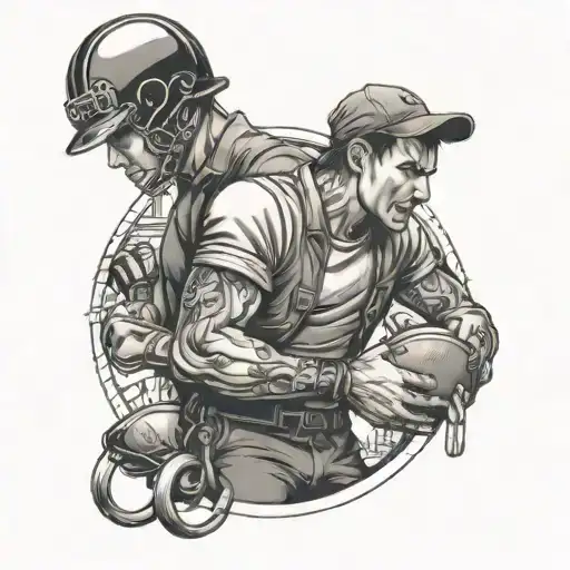 footballl,technician,waiter,company worker tattoo design idea