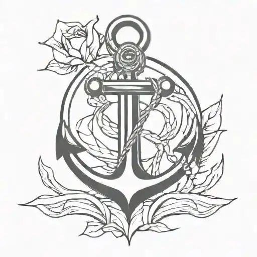 anchor, couple tattoo, strength, love, courage tattoo design idea