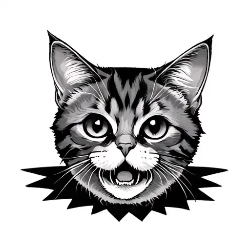 trauma muffin cat tattoo design idea