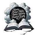 Bible scripture written in between clouds forming the shape tattoo design idea