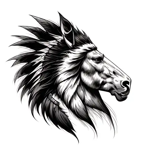 crazy horse warrior tattoo design idea