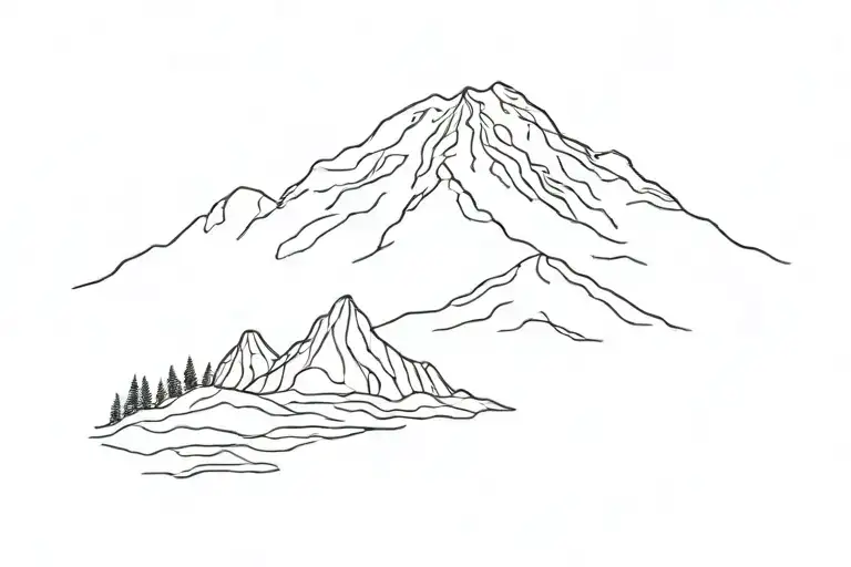 mount damavand mountain tattoo design idea