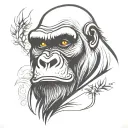 gorilla face tattoo design idea