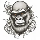 gorilla face tattoo design idea