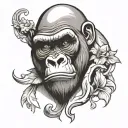 gorilla face tattoo design idea