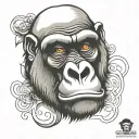 gorilla face tattoo design idea